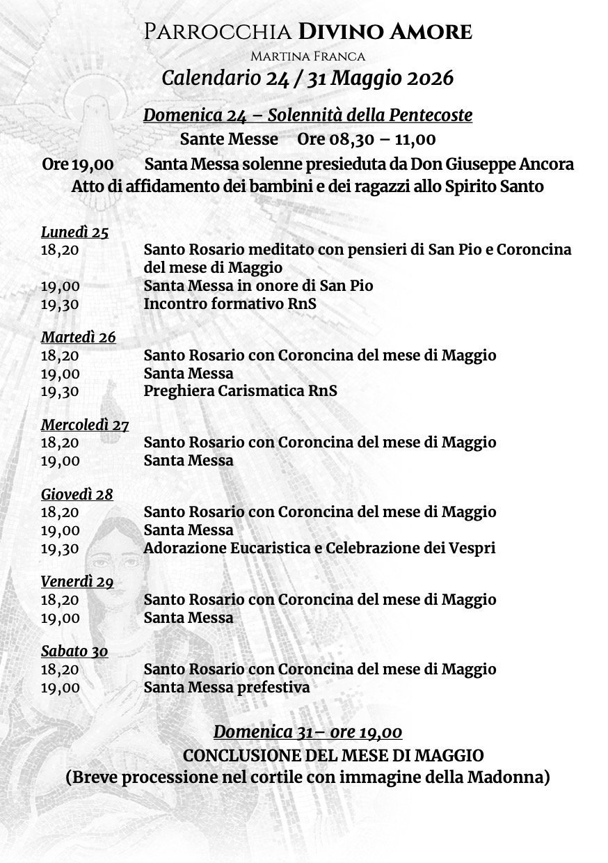 Appuntamenti della settimana
